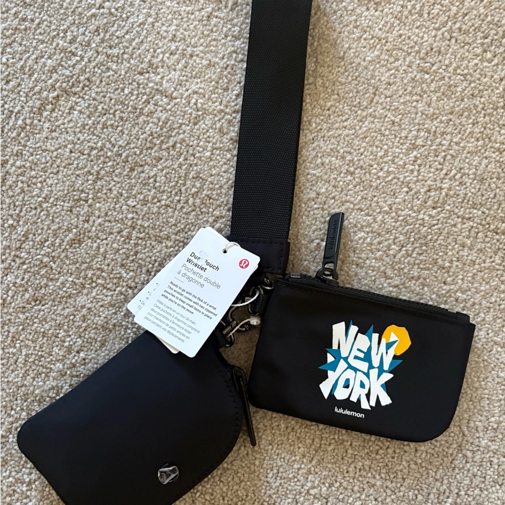 NWT Lululemon x New York Dual Pouch Wristlet, Black, Exclusive Rare